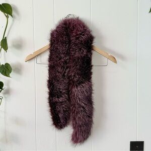 Anne Dee Goldin Bloomingdales New York Purple Fox Fur Scarf Collar New with Tags